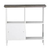 Corner Office Grey &amp; White Armitage 4 Cube Bookcase