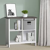 Corner Office Grey &amp; White Armitage 4 Cube Bookcase