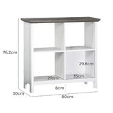 Corner Office Grey &amp; White Armitage 4 Cube Bookcase