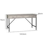 Corner Office Elle 3 Drawer Writing Desk