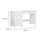 Corner Office White Finley Wooden Writing Desk
