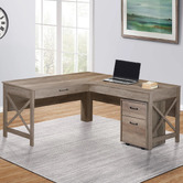 Corner Office Nell L-Shaped Desk with Mobile Pedestal