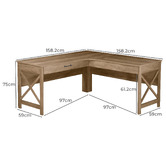 Corner Office Nell L-Shaped Desk with Mobile Pedestal