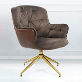 Corner Office Arabella Velvet Swivel Armchair