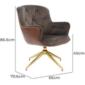 Corner Office Arabella Velvet Swivel Armchair
