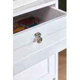 Corner Office Grey &amp; White Bronville 2 Drawer Corner Desk