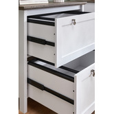 Corner Office Grey &amp; White Bronville 2 Drawer Filing Cabinet