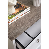 Corner Office Grey &amp; White Bronville 2 Drawer Filing Cabinet