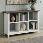 Corner Office Grey &amp; White Bronville Small Bookcase