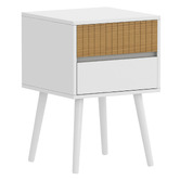 Corner Office White Laurent Bedside Table