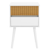 Corner Office White Laurent Bedside Table