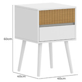 Corner Office White Laurent Bedside Table