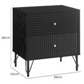 Corner Office Darwin 2 Drawer Bedside Table