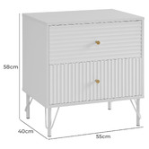 Corner Office Darwin 2 Drawer Bedside Table