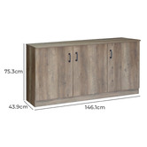 Corner Office Nell 3 Doors Credenza Sideboard Buffet