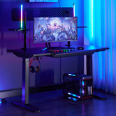 Corner Office Oliever Electric Sit &amp; Stand Desk with RGB Light