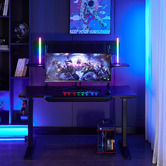 Corner Office Oliever Electric Sit &amp; Stand Desk with RGB Light