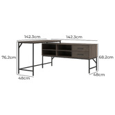 Corner Office Caleb L-Shaped Computer Desk