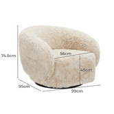 Corner Office Dancho Faux Sheepskin Swivel Armchair