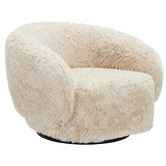 Corner Office Dancho Faux Sheepskin Swivel Armchair