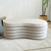 Corner Office Andres Boucle Storage Ottoman Bench