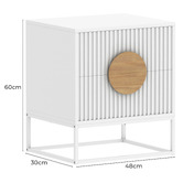 Corner Office Anallise 2 Drawer Bedside Table