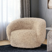 Corner Office Dancho Faux Fur Swivel Armchair