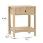 Corner Office Mikolaj 1 Drawer Bedside Table