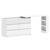 Corner Office Josiah 6 Drawer Chest with Extendable Desk