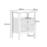 Corner Office Chelsea 2 Drawer Bedside Table