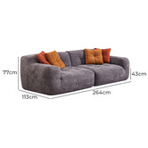 Corner Office Rosia 3 Seater Modular Sofa