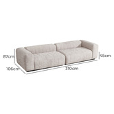 Corner Office Liwen 4 Seater Upholstered Modular Sofa