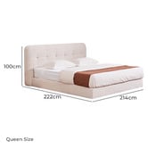 Corner Office Beige Alwen Boucle Queen Bed Frame