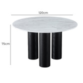 Corner Office 4 Seater Roan Marble Dining Table