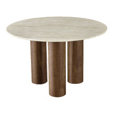 Corner Office 4 Seater Daniels Travertine Dining Table