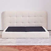 Corner Office Beige Alwen Boucle Queen Bed Frame