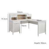 Corner Office Rylee L-Shaped Desk with Hutch