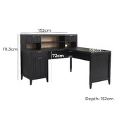 Corner Office Rylee L-Shaped Desk with Hutch