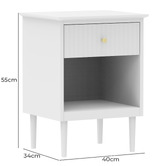 Corner Office Duke 1 Drawer Bedside Table