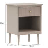 Corner Office Duke 1 Drawer Bedside Table