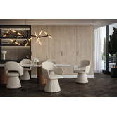 Corner Office Elowen Upholstered Swivel Dining Chair