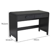 Corner Office Isla 2 Drawer Writing Desk