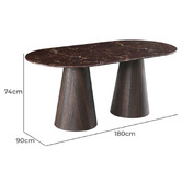 Corner Office Olivia Marble-Look Dining Table