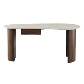 Corner Office Callie Travertine-Look Writing Desk