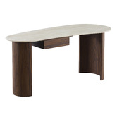 Corner Office Callie Travertine-Look Writing Desk