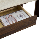 Corner Office Callie Travertine-Look Writing Desk