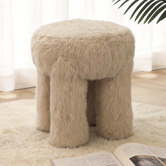 Corner Office Evans Faux Fur Accent Stool