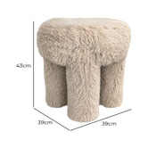 Corner Office Evans Faux Fur Accent Stool