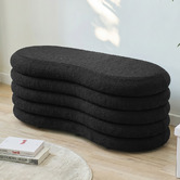 Corner Office Andres Boucle Storage Ottoman Bench