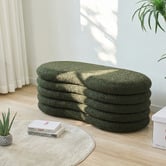 Corner Office Andres Boucle Storage Ottoman Bench